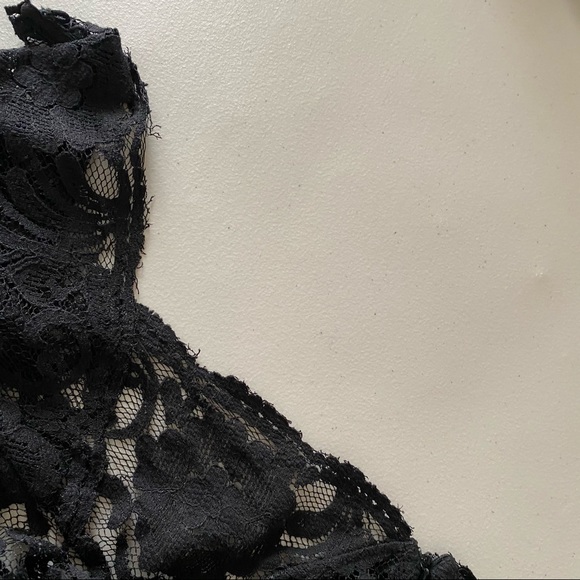 Long Black Jumpsuit W Stretch Lace Top & Low Back - Picture 13 of 16